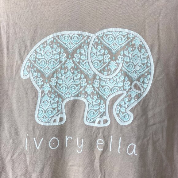 Ivory Ella Womens Long Sleeve T-Shirt Graphic Elephant Double Sided Peach Small - Picture 5 of 7